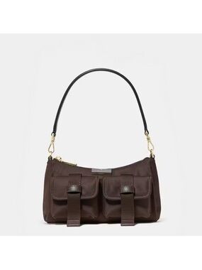 Kate Spade Carter Nylon Convertible Cargo Shoulder Crossbody Bag, Hot Fudge NWT